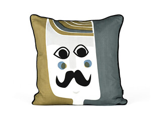 卡通小胡子图案抱枕