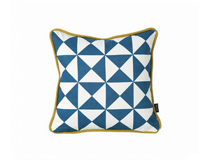 蓝白几何图案抱枕