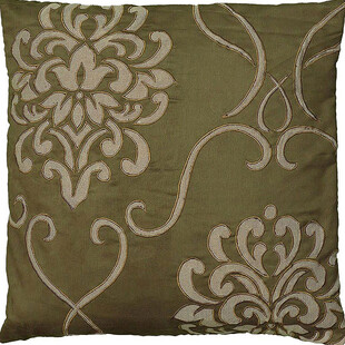 橄榄绿花纹抱枕