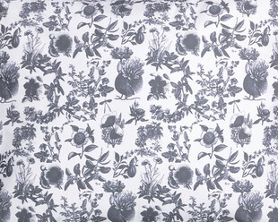 蓝白花卉图案布料