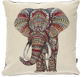 彩色花纹大象图案抱枕