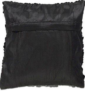黑色褶皱边装饰抱枕