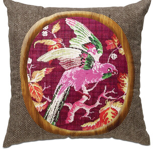 刺绣鹦鹉抱枕