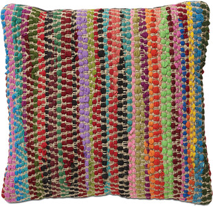 多彩条纹针织抱枕