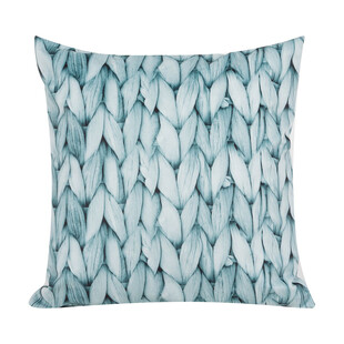 蓝绿色羽毛图案抱枕