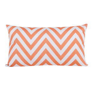 橙白锯齿纹长方形抱枕