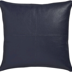 深蓝色皮质方形抱枕