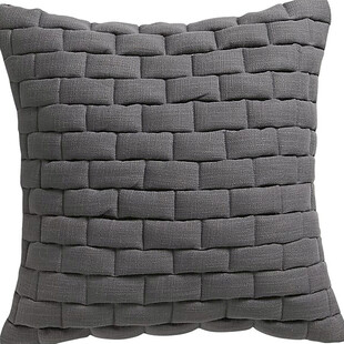 灰色编织纹理抱枕