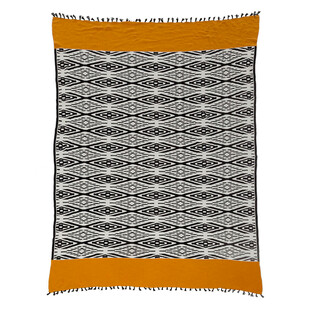 几何图案橙色边缘毛毯