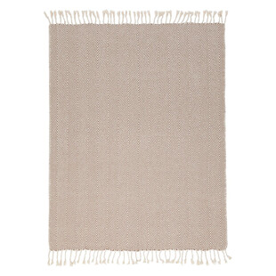 浅米色流苏装饰羊毛地毯