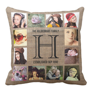 个性化照片拼接字母H抱枕