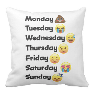 一周表情文字装饰抱枕