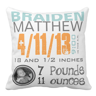婴儿信息纪念抱枕