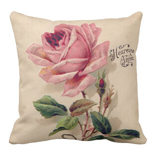 粉色玫瑰图案抱枕