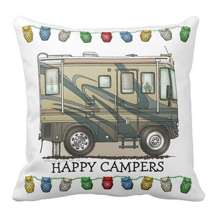 快乐露营者主题抱枕