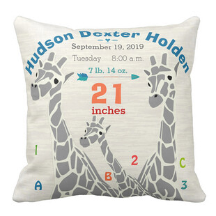 长颈鹿宝宝主题装饰抱枕