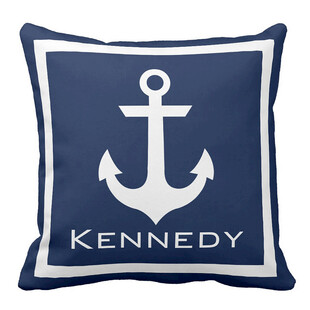 锚图案肯尼迪主题抱枕