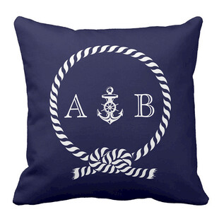 海军风字母装饰抱枕