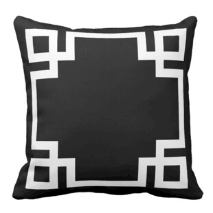 黑白几何图案装饰抱枕