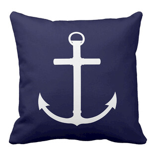 海军风锚图案抱枕