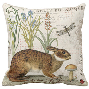 田园风野兔图案装饰抱枕