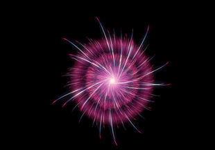 绚丽粉色烟花绽放