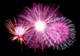 绚丽烟花绽放夜空