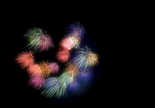 绚丽多彩烟花绽放瞬间