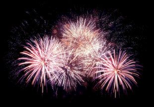 绚丽烟花绽放夜空