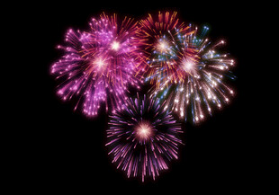 绚丽烟花绽放夜空