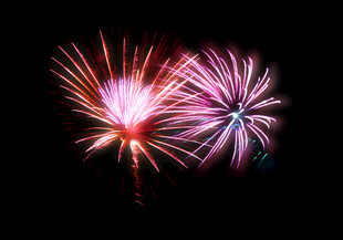 绚丽烟花绽放夜空