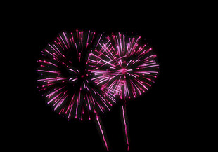 夜空中绽放的绚丽烟花