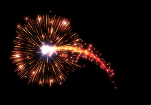 夜空中绚烂的烟花绽放