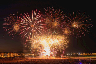 夜空中绚烂的烟花绽放