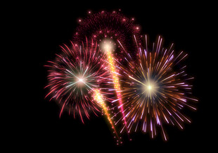 绚丽烟花绽放夜空