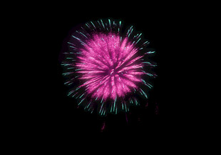 绽放的绚丽粉色烟花