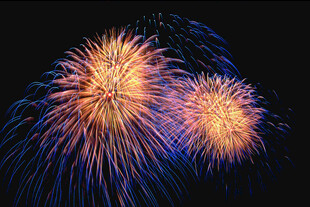 绚丽烟花绽放夜空