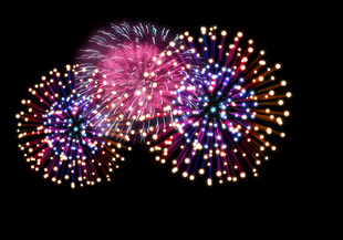 绚丽多彩烟花绽放夜空