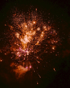 夜空中绚烂的烟花绽放