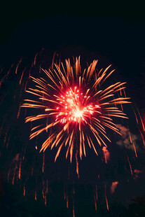 夜空中绚烂绽放的烟花