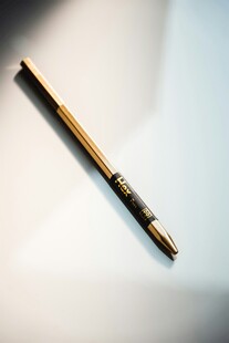精致金色钢笔特写