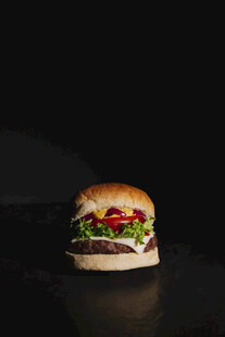 美味多汁的汉堡特写