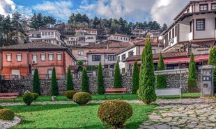 山间精致建筑群与绿植景观