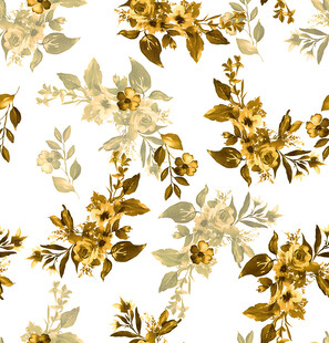 金色花卉图案背景纹理