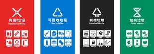 垃圾分类标识图标