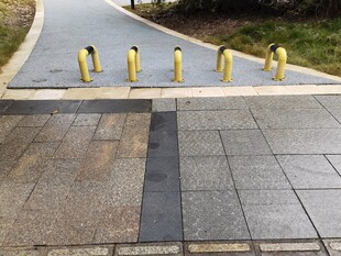 路边黄色阻拦器