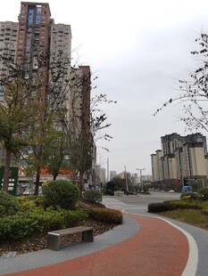 城市中蜿蜒的休闲道路