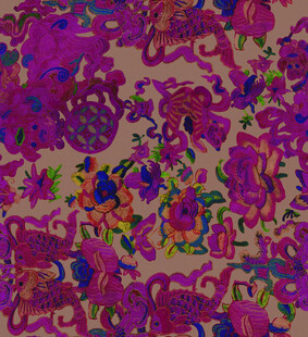 多彩花卉图案面料