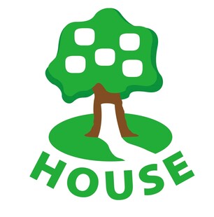 绿色树形房屋标志