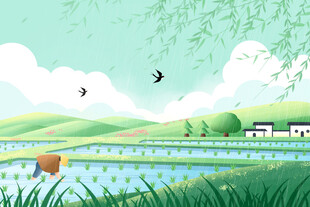 田园风光宁静乡村景色